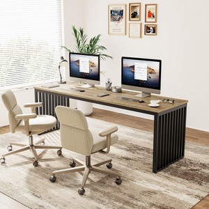 PAGED 78.74 Inches Computer Desk for 2 Person, Extra Long Industrial Office Desk with Heavy Duty Metal Frame for Living Room - 1 of 4