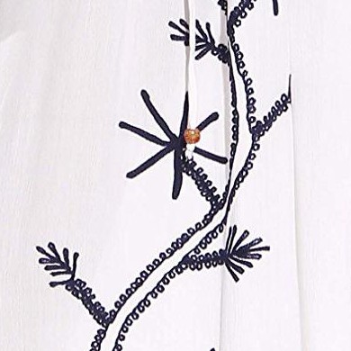 white with navy embroidery
