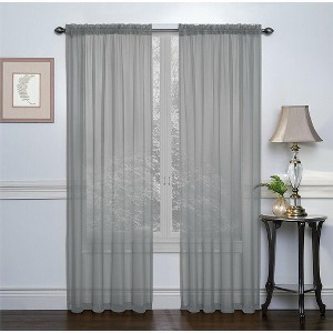 Kate Aurora Living Premium 2 Pack Sheer Voile Window Curtain Panels - 1 of 1