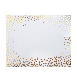 Aoibox 45 Gold Foil Paper Placemats, White & Gold Dots Disposable Table Mats for Birthday, Wedding, Baby Shower, Party Dining Decor - 1 of 4