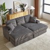 TiramisuBest 87" No-Assembly Oversized Sectional Chaise, Plush Reclining Sofa Bed for Indoor Living Room & Bedroom-Beige - 4 of 4