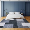 Washable Modern Geometric Rug Non Slip Low Pile Rug Soft Throw Floor Cover Foldable Indoor Carpet for Living Room Bedroom Playroom Nursery - 4 of 4