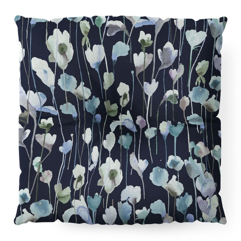 Ninola Design Watery Abstract Flowers Navy Floor Pillow - Deny Desings, 2 of 5
