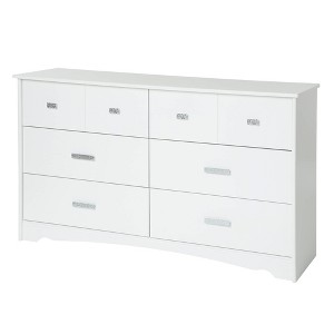 South Shore Tiara 6-Drawer Double Kids' Dresser  Pure White - 1 of 4