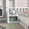 CAVINAS Twin Size House-Style Roof Bed Frame with Nightstand & Guardrails,Modern Floor Bed for Kids Room,Bedroom - 4 of 4