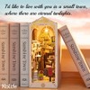 Aoibox LED Book Nook Kit 3D Wooden Puzzle Decorative Bookend Bookshelf Insert Room Decor for Adults Teens Girls Boys - 2 of 4
