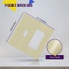 Itopfox Screwless Toggle Light Switch Plate, Double Switch Cover, Polycarbonate Thermoplastic, Gloss Finish, Ivory, Child-Safe Design - 2 of 4