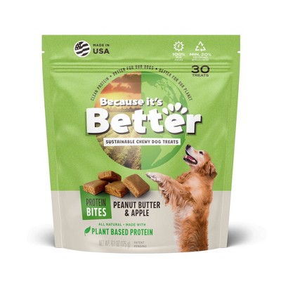 Because It's Better Peanut Butter & Apple Plant Based Chewy Dog Treats - 6.1oz