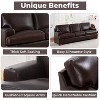 Home Imports Emporium Genuine Leather Loveseat Sofa – Tan Leather Couch with Goose Feather Cushions, Deep Seating, and Mid-Century Modern Design. - 3 of 4