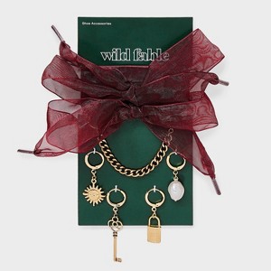 Lock and Key Shoelace and Shoe Charm Set - Wild Fable™ Gold - 1 of 2