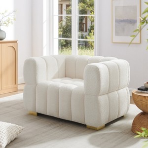 VANOMi 47.6in Boucle Waffle-tufted Accent Chair - 1 of 4