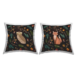 Stupell Industries Autumn Botanicals Owl & Fox, 18 x 18 - 1 of 3