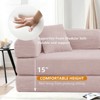 Dolonm Foldable Convertible Sofa Bed, Boneless Compression Mattress, Corduroy Sofa with Fixed Frame, Used for Living Room, Bedroom, and Office,Pink - 4 of 4