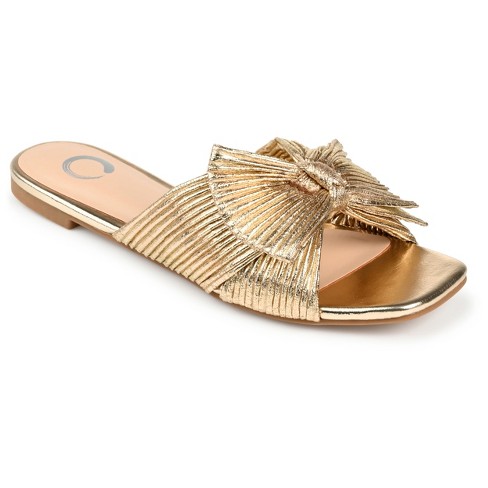 Gold low block hot sale heel sandals