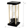 Gulches Hourglasses: Triangular Conical Timer with Black/ White Sand, 15/30-Minute Options, Metal Stand - 3 of 4
