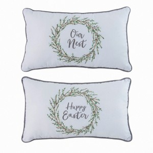 Transpac Polyester 20 in. White Easter Vine Easter/Nest Pillow - 1 of 2