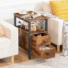 MaseiKar End Table with Charging Station, Narrow Side Table with 2 Drawer & USB Ports & Power Outlets, Nightstand for Small Spaces, for Living Room - 3 of 4