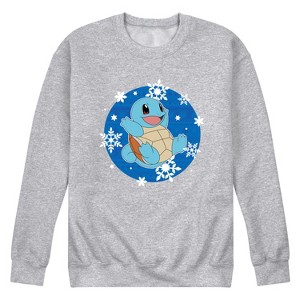 Men's - Pokémon - Squirtle and Snowflakes Graphic Fleece Sweatshirt - 1 of 4