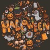 Junior's Design By Humans happy halloween greeting holiday illustration By ghinan T-Shirt - Charcoal - Small - 2 of 2