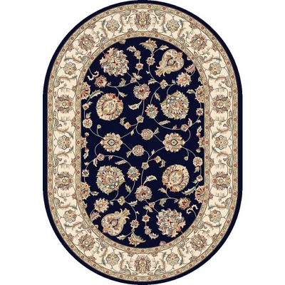 Ancient Garden 57365 Blue/Ivory 5.3X7.7 Ov Oval