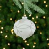 Northlight 3.5" White and Silver Leaves Glass Onion Drop Christmas Ornament - image 2 of 4