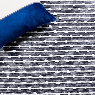 Gray and Ivory Handwoven Cotton Area Rug 4' x 6'