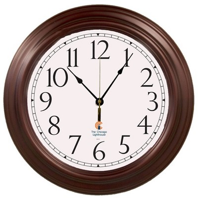 16" Boardroom Decorative Clock Mahogany - The Chicago Lighthouse