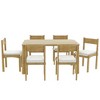 Grungis 7-Piece Retro Dining Table Set for 6,Solid Wood Dining Table Set for 6 with Upholstered Chairs,Dining Set for Dining Room - 4 of 4