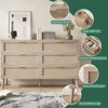 6 Drawer Dresser for Bedroom, Natural Rattan Dresser with Metal Handles, Farmhouse Chest of Drawer for Living Room, Hallway, Entryway - 4 of 4