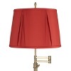 360 Lighting Westbury 36" Tall Skinny Large Traditional End Table Lamp Swing Arm Gold Antique Brass Finish Single Rusty Red Shade Living Room Bedroom - 2 of 4