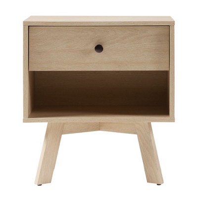 NicBex 11 inch Wide Nightstand with 1 Drawer,Modern Side Table with Round Handle and Wood Legs,Bedside Table for Bedroom,Living Room