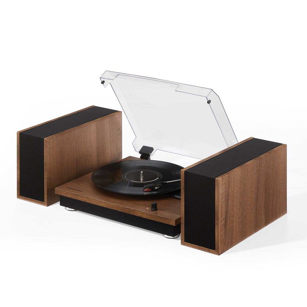 Riff Record Player with Speakers - Walnut Brown