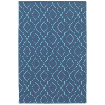 Oriental Weavers Meridian 7541B Navy/ Blue Indoor/Outdoor Area Rug - 1'10" x 2'10"