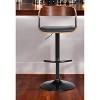 HomeRoots Black Faux Leather And Metal Swivel Adjustable Height Bar Chair - 2 of 4