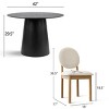 5-Piece Round Dining Table Set, 42'' Pedestal Table with 4 Bouclé Upholstered King Louis Chairs for Dining Room or Kitchen Set-Maison Boucle - 3 of 4
