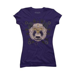 Junior's Design By Humans Panda Face By LetterQ T-Shirt - 1 of 3