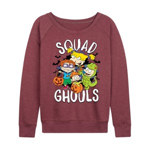 Women's - Rugrats - Squad Ghouls Lightweight French Terry Wide Neck Long Sleeve Shirt - 1 of 4