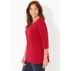 Catherines Women's Plus Size Suprema Studio Double-Ring Tee - 4 of 4