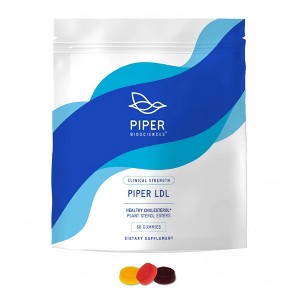 Piper Biosciences LDL Cholesterol Health Gummy Supplement - 2280 mg Plant Sterol Esters - Clinical Strength, Vegan, 1 Box, 2 Packs of 60 per Box - 1 of 1
