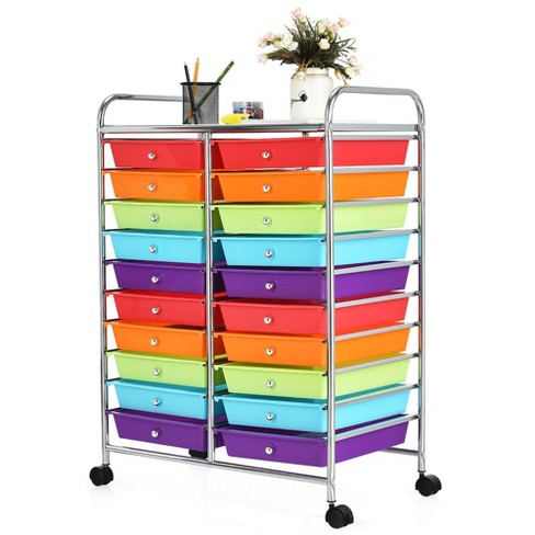20 Drawers Rolling Storage Cart Studio Organizer - Costway