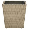 vidaXL Tea Table Beige 16.3 inches x16.3 inches x17.3 inches  Poly Rattan and Tempered Glass - 2 of 4