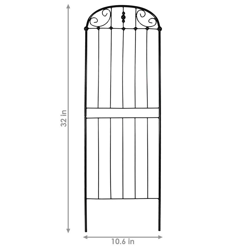 Sunnydaze Metal Wire Traditional Garden Trellis for Climbing Plants and Flowers - 32" H - Black - 2-Pack, 3 of 7