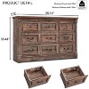 Mastgoal 55" Farmhouse Dresser with 9 Drawers, Large Rustic Wood Closet Storage with Roman Column for Bedroom - 4 of 4
