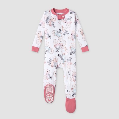 Burt's Bees Baby Baby Girl Sleeper Pajamas, Organic Cotton Zip Up Non-Slip  Footie Snug Fit PJs