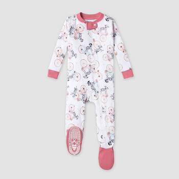 Burt's Bees Baby® Baby Girls' Cycling Dalmatians Snug Fit Footed Pajama - White/Pink
