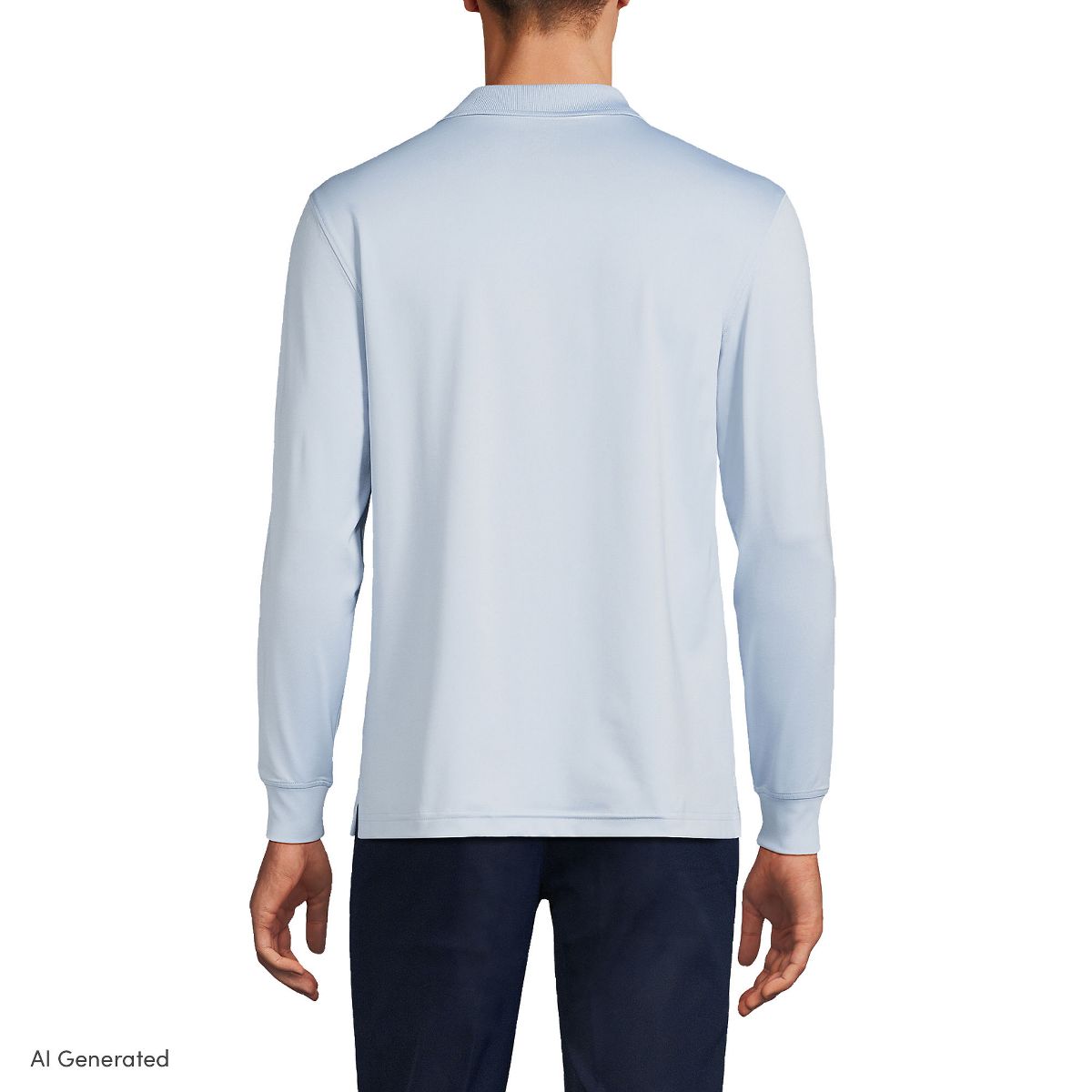Lands' End School Uniform Men's Long Sleeve Rapid Dry Polo Shirt - thumbnail 10