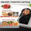 12 In Induction hob,1800W Induction Cooktop with 2 Burners, Child Lock,Residual Heat Warning, Timer, Bulit-in Countertop Stove Adjustable Temperature - image 4 of 4