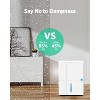 R.W.FLAME Dehumidifiers for Bedroom, 154 OZ Water Tank,(1500 sq.ft) Quiet Small Dehumidifiers with Auto Shut Off, LED Display, white - 3 of 4