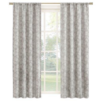 Collections Etc Elegant Leaf Embroidered Rod Pocket Top Curtain Panel