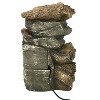 Sunnydaze Indoor Home Decorative Tiered Rock and Log Waterfall Tabletop Water Fountain with LED Lights - 10" - 3 of 4